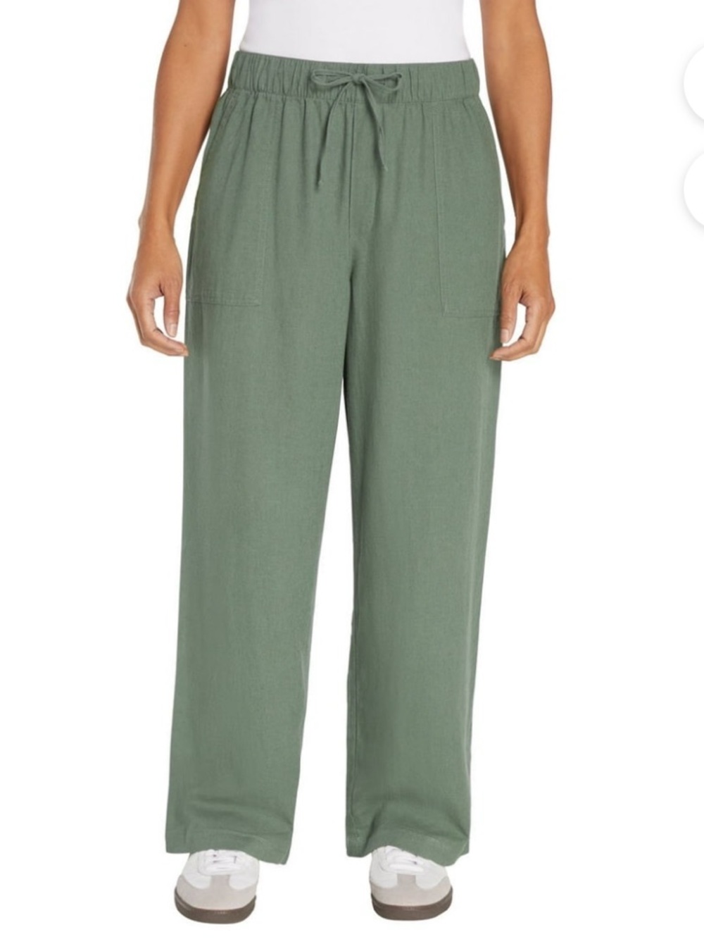 GAP Wide-Leg Drawstring Pants in Olive